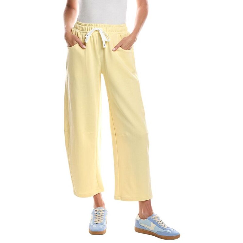 Knit Riot Womens  Barrel French Terry Pant, Yellow